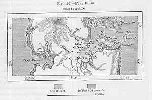 Port Blair in the Andaman and Nicobar Islands Union Territory of India, 1880s MAP