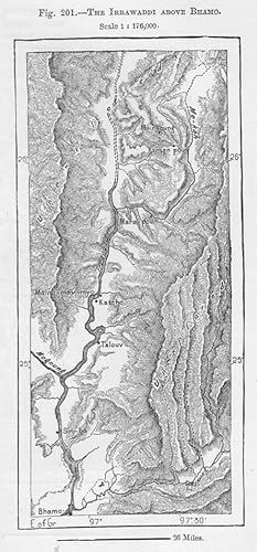 The Irrawaddi above Bhamo in the Kachin State of Myanmar (Burma), 1880s MAP