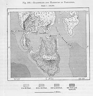 Nancowry Island in the Nicobar Archipelago in the Union Territory of India, 1880s MAP