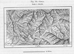 Shimla, or Simla, in the state of Himachal Pradesh in India, 1880s MAP