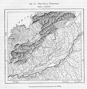 Daphla (or Dafla) Hills on the border of western Arunachal and Assam, 1880s MAP