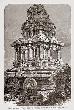 Wagon Shaped Temple prototype of Jagganath Car at The ruins of Hampi in the state of Karnataka, I...