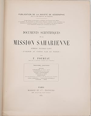 D'Alger au Congo par le Tchad : Documents scientifiques de la Mission saharienne, mission Foureau...