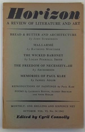 Horizon. A Review of Literature and Art. October, 1942
