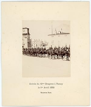 France, Nancy, 1er avril 1890, régiment du 12e Dragons