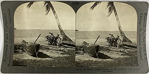 Keystone, Guam, Piti, stereo, Native Dugout Canoe, ca.1900