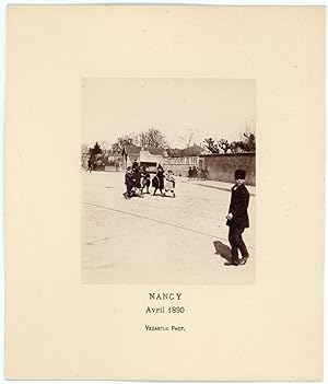 France, Nancy, devant Chardot, entrepôt de vins, avril 1890