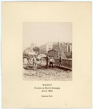 France, Nancy, Faubourg St Georges, chez le tailleur de pierre, avril 1890