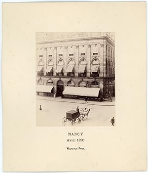 France, Nancy, devant le Grand Hôtel, avril 1890