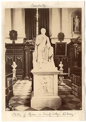 England, Cambridge, Trinity college library, statue of Byron