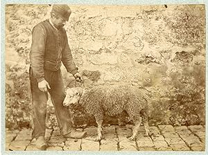 Achille Quinet, Etude d'après nature, mouton et berger