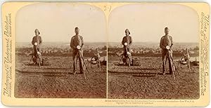 Stereo, South Africa, Boer war, british heliographing from the Johannesburg fort the news of the ...