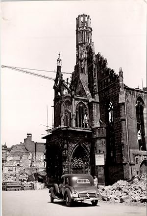 Allemagne, Nuremberg, église Notre-Dame détruite, 1947
