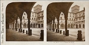 Stéréo, Italie, Milan, cour du château des Sforza