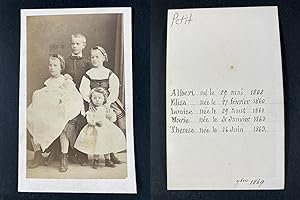 Famille Petit, Albert, Elisa, Louise, Marie et Thérèse novembre 1869