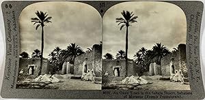 Keystone, Stéréo, Algeria, Sultanate of Morocco, an oasis town in the Sahara