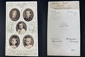 Jeanne, René, Louis, Marguerite et Suzanne 1874