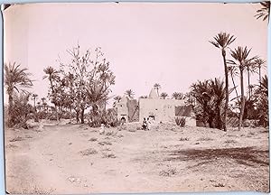 Maghreb, enfants devant une maison, Vintage citrate print, ca.1910
