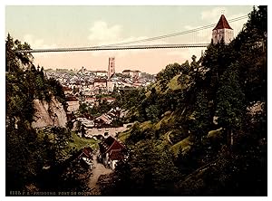 Suisse, Fribourg, vue générale et le Pont du Gotteron