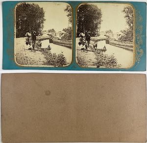 La pêche, Vintage albumen print, ca.1870, Stéréo