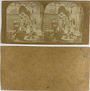 Scène dans un harem, Vintage albumen print, ca.1860, Stéréo