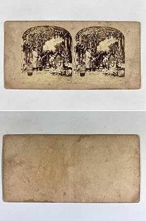 Scène champêtre, Vintage albumen print, ca.1860, Stéréo