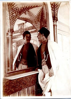 Maghreb, Type et son reflet, Vintage citrate print, ca. 1910