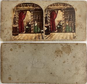 Jeune femme à la confession, Vintage albumen print, ca.1880, stéréo