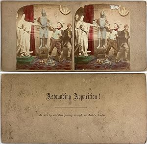 Scène, Cambrioleurs dans un Atelier d'artise, Vintage albumen print, ca.1880, stéréo