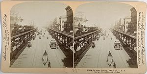Strohmeyer & Wyman, USA, New York, Along the noted Bowery, stereo, 1896