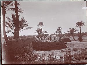 Maghreb, rassemblement dans une oasis, Vintage citrate print, ca.1900