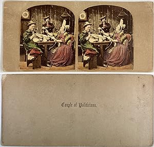 Un couple de politiciens, Vintage albumen print, ca.1880,