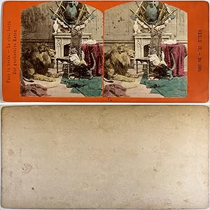 Le chat botté et le lion, Vintage albumen print, ca.1860, stéréo