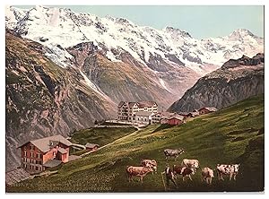 Suisse, Berner Oberland, Mürren, Hôtel mit Breithorn und Mittaghorn