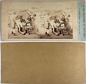 La Vie Militaire de Jean-Jean, le sergent régale, Vintage albumen print, ca.1860, Stéréo