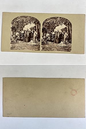 Scène champêtre, Vintage albumen print, ca.1860, Stéréo
