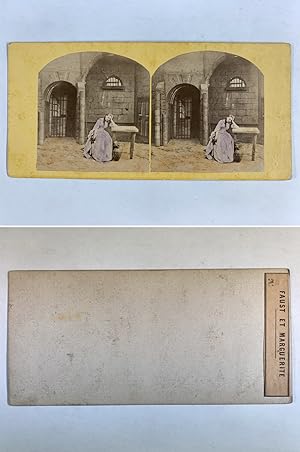 Faust et Marguerite, Vintage albumen print, ca.1860, Stéréo