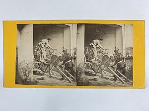 Le tonnelier, Vintage albumen print, ca.1870, stéréo