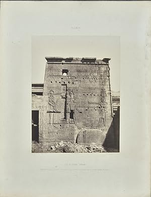 Félix Teynard Egypt salt print, Ile de Fîleh, Philae - Deuxième pylône