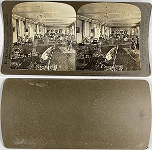 Jamaïque, le Salon du Constant Spring Hotel, Vintage silver print, ca.1900, Stéréo