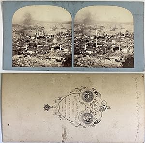Abdullah frères. Turquie, Vue du Bosphore, Vintage albumen print, ca.1870, Stéréo