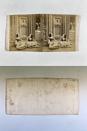 Marchandes de fruits, Vintage albumen print, ca.1870, Stéréo