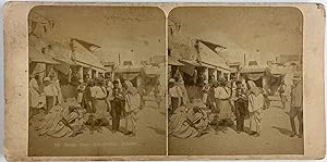 Tunisie, Tunis, Bab Souika, Vintage albumen print, ca.1885, Stéréo