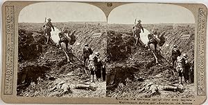 Guerre 1914/18, Martinpuich (Somme), Avancée des Troupes sur des tranchées allemandes, Vintage pr...