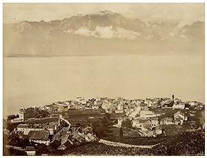 Suisse, Lac Léman, Montreux et les Montagnes de Savoie, Photo. N.D.