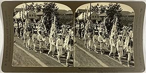 White, Japan, Tokyo, stereo, Funeral Procession of Victims of Transport Hitachi Maru, 1906