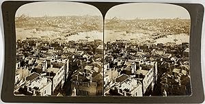 Constantinople, Istanbul,, Panorama, Vintage print, ca.1900, Stéréo