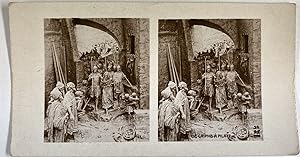 Scène religieuse, De Caiphe à Pilate, Vintage print, ca.1890, Stéréo