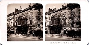 France, Paris, Théâtre de la Porte Saint-Martin, Vintage print, ca.1900, Stéréo