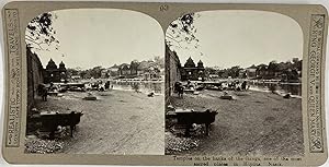 India, Nasik, stereo, Temples on the banks of the Ganga, ca.1900